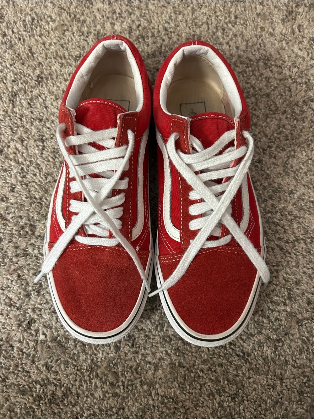 Red Mens Skate Sneakers with White Stripe - Brand, Men 6.5, Women’s 8